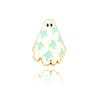 Broche de flores com folhas de rosto sorridente de amor criativo transfronteiriço desenho animado fofo pequeno fantasma presente de Halloween emblema de metal
