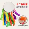 Venta al por mayor del fabricante Pandereta para niños de 6 pulgadas, 8 pulgadas, 10 pulgadas, Accesorios de baile, Pandereta de imitación de cuero, Color madera, Rojo, Baile