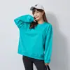 Suéter pullover liso de cuello redondo para mujer, manga larga, casual, deportivo. Nuevo de otoño al por mayor. Top de manga larga para primavera y otoño.