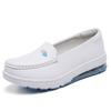 Zapatos de Enfermera con Cojín de Aire Personalizados Suela Suave Cuero Transpirable Verano Primavera Boca Baja Plataforma Zapatos de Mujer Punto Plano Mayoreo