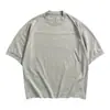 Roupa Masculina Fgss 26Ss Estilo Retrô Japonês 310g Design Multipanel Manga Patchwork Algodão Puro Casual Camiseta de Manga Curta para Homem.