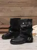 Botas de Cowboy Ocidentais Femininas Botas Enrugadas com Salto Bloco Preto Retro Salto Grosso Botas de Cavaleiro Verão Outono Botas Curtas 2026 Novas Botas
