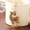 Llavero de cabra tridimensional de diamantes completos, colgante de animal con pedrería multicolor, accesorio para bolso de mujer, pequeño regalo creativo y exquisito