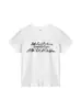 Camiseta de Manga Corta con Diseño de Estampado de Letras Americanas en el Hombro Derecho para Mujer Verano Nuevo Nicho Versátil Casual Top Básico