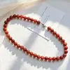 Juego de Collar y Pulsera de Cadena para Clavícula con Diseño de Arenisca Dorada de Alta Calidad de 10 mm
