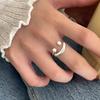 Anillo Liso Nuevo de Plata Esterlina 925 Estilo Coreano Anillo para Mujer Novedad Estilo Ins Nicho de Gama Alta Abierto Ajustable