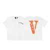 Pedido Estrangeiro Transfronteiriço Vlone Fog Marca Tendência Logo Grande Letra V Flor de Cerejeira Manga Curta Bordado Esboço Estampa de Lábios Estampa Graffiti