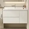 Conjunto de mueble de baño con lavabo integrado de cerámica, nuevo mueble de lavabo minimalista moderno, juego de baño con lavabo