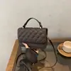 Bolso Pequeño Simple de Otoño para Mujer 2026 Elegante Bolso de Mano Repujado Retro Bolso Cruzado de Hombro Único con Patrón de Diamantes de Moda para Mujer