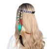 Diadema Bohemia de Plumas de Ala Ancha para el Cabello, Estilo Étnico, Tocado de Plumas de Pavo Real Indio, Goma para el Cabello, de Aliexpress Transfronterizo