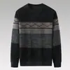 Suéter de invierno para papá, forrado de polar y engrosado, camiseta base cálida de chenilla para hombres de mediana edad, adecuada para caballeros mayores y abuelos