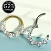 Brincos Cravejados com Zircônia em Liga de Titânio F136, Piercings de Nariz, Argolas Fechadas, Joias para Piercing Totalmente em Titânio, Itens em Estoque do Fabricante Vendidos Individualmente