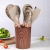 Nuevo Juego de Utensilios de Cocina de 12 Piezas con Grano de Madera de Silicona Antiadherente Espátula y Cuchara Juego de Mangos Resistentes al Calor Juego de Cocina