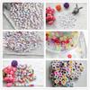 Cuentas Cuadradas para Letras DIY 6*6mm Fondo Blanco Letras Negras Acrílico Material para Joyería y Cuentas 100 Piezas/Paquete