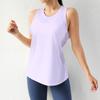Blusa Fitness Colete Esportivo Feminino Slim Respirável Roupa de Treino Top Sem Mangas Corrida Blusa Longa Camiseta Yoga