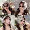 Pañuelo de Encaje Retro Francés para Niñas, Diadema Dulce y Linda para Viajes de Verano y Toma de Fotos, Pañuelo Triangular para la Cabeza