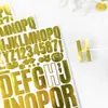 2 4cm pegatina de letra dorada para gorro de graduación DIY impermeable autoadhesiva símbolo alfanumérico plata pegatina gorro de doctor
