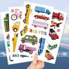 10 nuevas pegatinas de tatuajes de grafiti de coches urbanos de dibujos animados transfronterizos para decoración de brazos de fiesta infantil, pegatinas de transferencia de agua