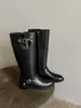Nuevas Botas Largas Hasta la Rodilla Otoño/Invierno 2026 Piel de Vaca Nicho Lujo Ligero Botas para Mujer Cremallera Punta Redonda Botas de Jinete para Mujer