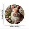 Letrero de Madera de Pascua con Conejo Letrero de Bienvenida para Puerta Venta al por Mayor Decoración de Pared de Atmósfera Festiva Decoración de Pared Artesanía de Madera