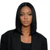 Comércio eletrônico transfronteiriço Europa e Estados Unidos senhoras preto curto cabelo liso pontos médios bobo bob peruca feminina fibra química capa de cabelo atacado