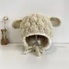 Gorro de Invierno para Bebé con Capucha de Oreja de Cordero Lindo para Bebé Niño y Niña Cálido a Prueba de Viento para Exteriores Gorro de Lana de Cordero para Protección de Orejas