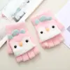 Guantes para Niños, Guantes Cálidos de Medio Dedo con Tapa abatible para Bebés Niñas, Guantes para Escribir para Niños, Guantes de Punto para Niños y Niños Pequeños, Guantes a Prueba de Frío para Niñas