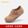 Sapatos Infantis Balabala Sapatos Birkenstock para Meninas 2025 Nova Coleção Primavera e Outono Sapatos de Princesa Tendência Sapatos com Solado Macio Moda Retrô
