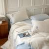 Juego de Ropa de Cama de Verano Tencel Lyocell con Bloques de Color Bordado Fresco y Sedoso Hielo Seda Cuatro Piezas