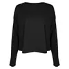 Outono/Inverno 2026 Roupa de Yoga Feminina Macia Respirável Conjunto Fitness Caimento Solto Manga Longa Esportiva Camiseta Gola Redonda
