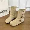 Botines cortos retro color blanquecino que aumentan la altura para mujer, nuevo estilo primavera y otoño 2026, botas estilo Martin para mujer, botas Birkenstock, botas western
