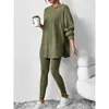 2026 Ropa de Otoño e Invierno para Mujer Transfronteriza Europea y Americana Conjunto Casual de Punto Acanalado con Sudadera con Capucha de Manga Larga Holgada