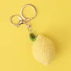 Llavero de Lana Tejido a Mano Fruta Uva Caqui Aguacate Colgante de Bolso Joyería Regalo