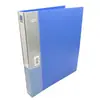Carpeta de anillas de polipropileno azul para hojas sueltas, clip para archivo de plástico espumado de 3 anillas con bolsillo para inserto, anillo de encuadernación metálico, clip de trabajo rápido