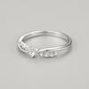 Anillo de plata esterlina S925 moderno de cruz con forma de corazón y diamantes para mujer, anillo romántico pequeño y fresco, joyería para la mano de una chica dulce