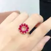 Anel de Rubi Puro Natural para Mulheres, Cristal de Pedra Preciosa Natural, Pedra Solta Limpa, Tamanho: 3*4mm, Direto do Fabricante
