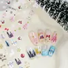 Pegatinas retro para decoración de uñas navideñas chapadas en oro, con una estética japonesa, suave y femenina, con lindos diseños de árboles de Navidad
