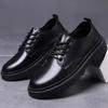 Zapatos de Cuero para Hombre de Talla Grande Transfronterizos, Calzado Formal de Otoño, Zapatos de Boda para Hombre, Zapatos de Cuero Estilo Británico Casual de Negocios con Suela Gruesa para Aumentar la Altura