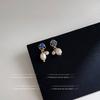 Pendientes de perlas de agua dulce estilo palacio vintage para mujer, aretes franceses sencillos de nicho, pequeños y combinables, hechos a mano.