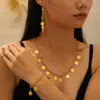 Colar Retrô Étnico do Oriente Médio Transfronteiriço Conjunto de Acessórios para Palco com Pulseira de Metal Dourado Pesada em Camadas