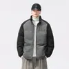 Chaqueta de Algodón con Cuello Alto para Hombre Tendencia Invierno Cortavientos Forro Polar Algodón Engrosado Abrigo Pareja Chaqueta Acolchada Gruesa de Algodón Superior Hombre