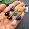 Venta al por mayor 14*17mm Piedra Natural Cristal Corazón Forma Amatista Melocotón Materiales para Ensartar Pulsera Collar Hecho a Mano DIY