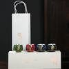 Taza de té de plata xyt, taza maestra de plata esterlina 999, taza de degustación de té individual, taza de té de kung fu, tazón de té, caja de regalo para el hogar de color esmaltado