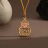 Colar de Abóbora Begônia Novo Estilo, Joia Trançada Esmaltada Estilo Chinês Novo de Sorte e Prosperidade, Acessório Exclusivo de Alto Padrão Versátil, Ideia de Presente