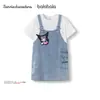 Kuromi Mall Mismo Estilo Falda para Niñas Balabala Falda de Tirantes para Niños Verano 2025 Mezclilla Dos en Uno