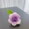 Ramo de Flores de Ganchillo Rosa con Esquina Puntiaguda, Flores de Ganchillo Artificiales, Flores de Hilo, Producto Terminado para Decoración de Escena del Día de San Valentín y Día del Maestro