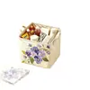 Elegante caja de almacenamiento para coche con flor de pensamiento morado claro, impermeable, resistente al desgaste, plegable, portátil, adecuada tanto para el coche como para el hogar, cesta de almacenamiento plegable