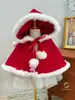 Vestido de Natal com Veado para Meninas, Vestido Princesa de Inverno Novo, Manga Longa, Quente, Lolita, Vestido de Aniversário Infantil, Vestido de Inverno