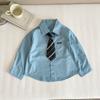Nausicaä del Valle 2025 Otoño Nueva Ropa Infantil Estilo Coreano Estilo Universitario Camisa con Corbata Camisa Elegante con Letras para Niños