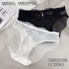 Calcinha de laço de cetim francesa, calcinha feminina leve de renda e tule respirável que modela o quadril 6015